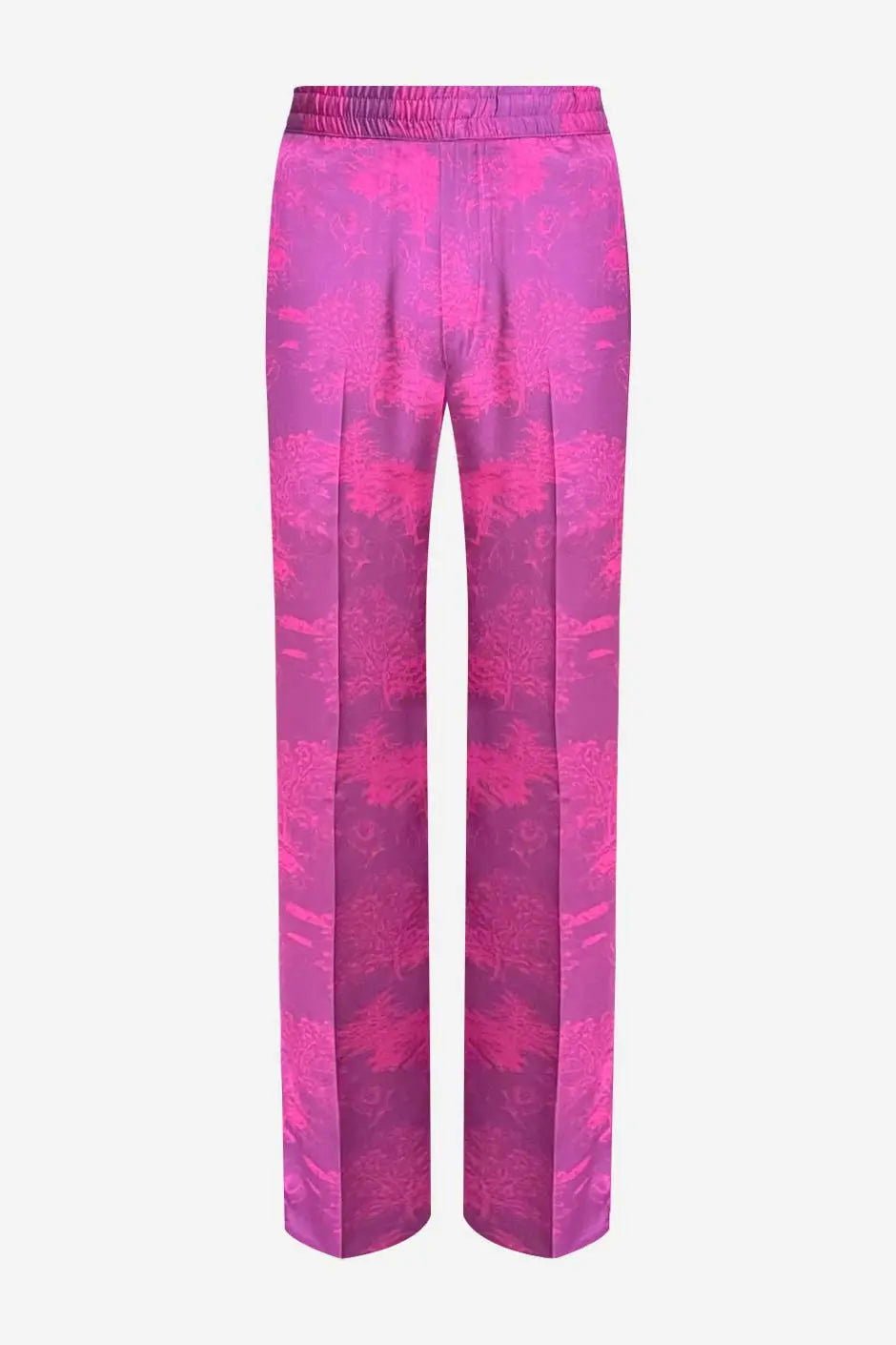 French-Made 100% Silk Savanna Print Pants