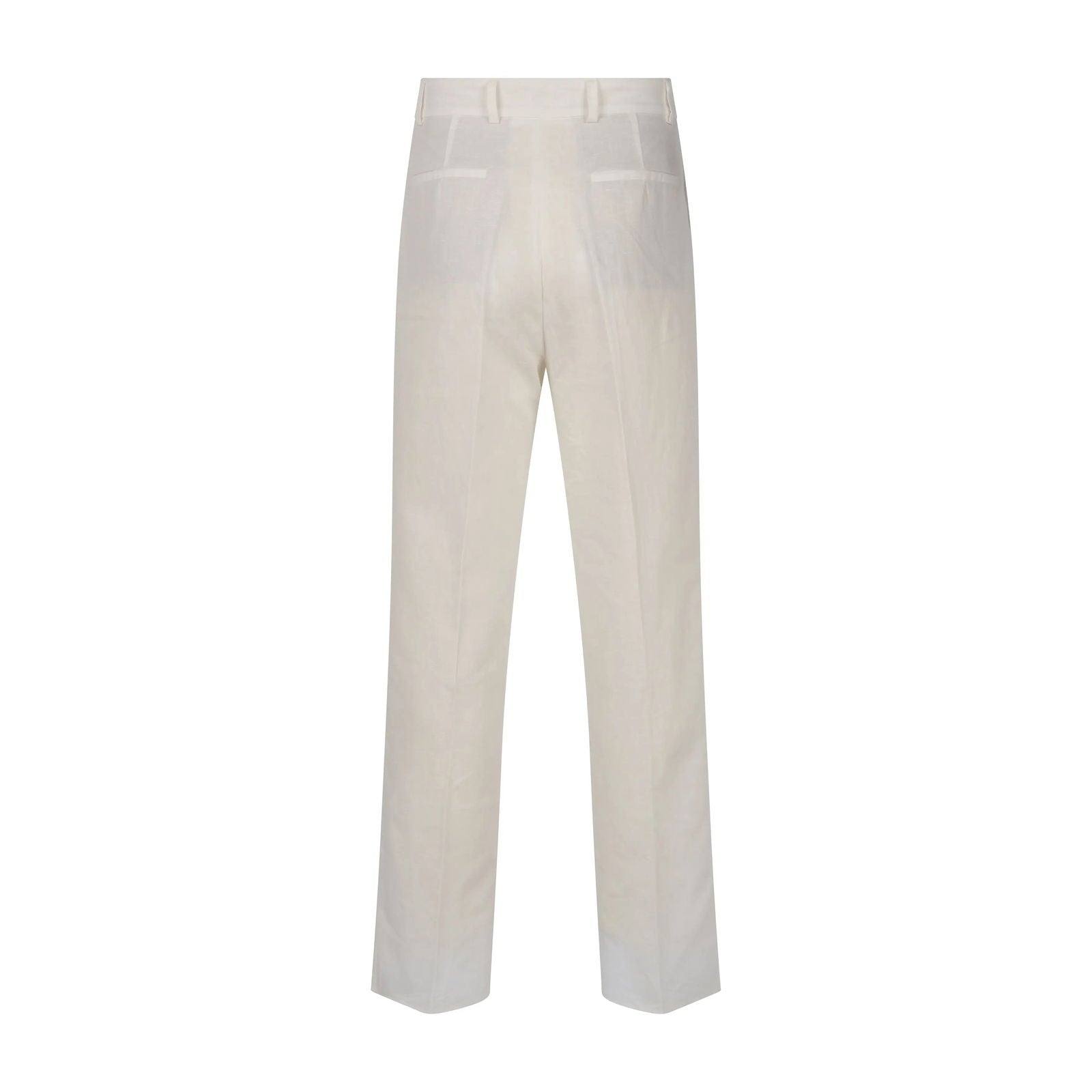 Linen White Pleated Pants