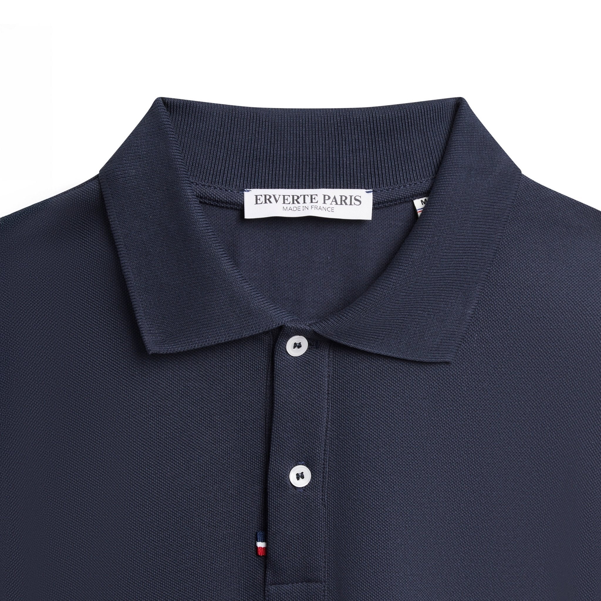 Navy Organic Cotton Polo – Made in France